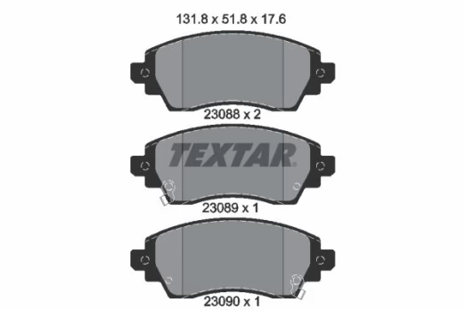 Stabdžių trinkelių rinkinys, diskinis stabdys TEXTAR 2308801