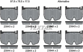 Stabdžių trinkelių rinkinys, diskinis stabdys TEXTAR 2394301 kaina