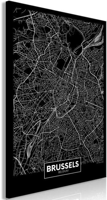 Artgeist Paveikslas - Dark Map of Brussels (1 Part) Vertical