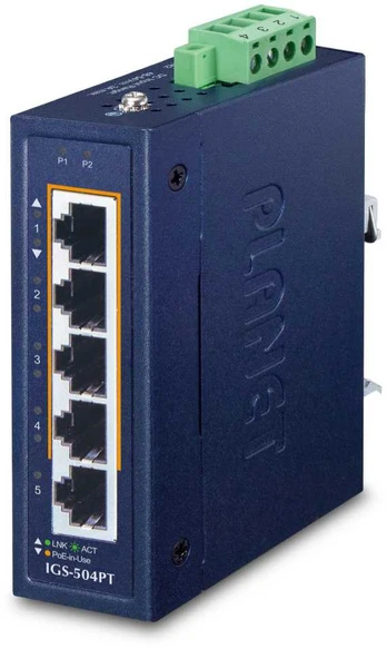 Šakotuvas Switch Planet IP30 Compact size 4-Port (IGS-504PT)