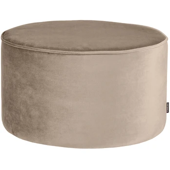 Pufas Sara, žemas, Ø60 cm, 36 cm, aksomas, chaki