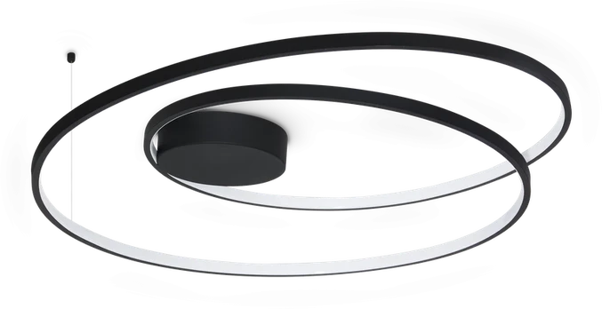 52W LED lubinis šviestuvas OZ, juodas, 3000K, 365053