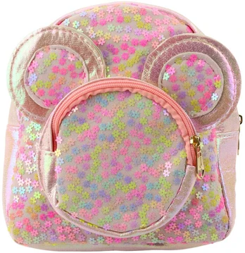 Lean Children's Backpack With Sequins Mouse Ears Rožinė 22cm 3L
