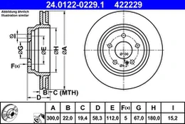 ATE 24.0122-0229.1 Brake Disc