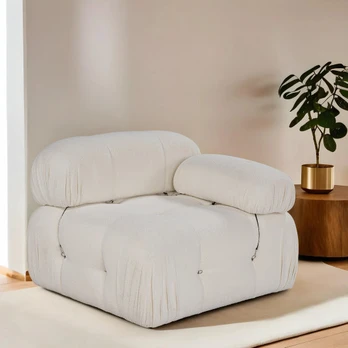 Modulinė sofa, kampinė dalis burbulas, baltas