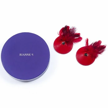 Rianne S Pasties Birds Raudona - Elegant Leather & Feather Priedas