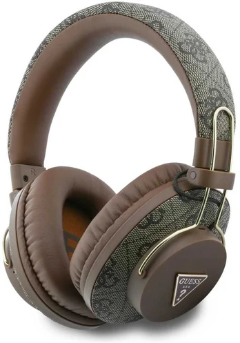 Ausinės su lankeliu ant galvos Guess Triangle Logo Bluetooth ENC ruda