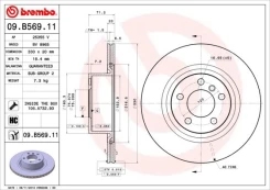 Stabdžių diskas BREMBO 09.B569.11 kaina