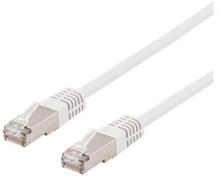 DELTACO S/FTP Cat6 patchkabel, LSZH, 2m, Baltas
