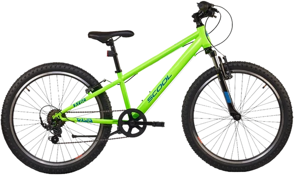 Children's bicycle S'COOL Xroc, 24" Neon Žalias/Ocean
