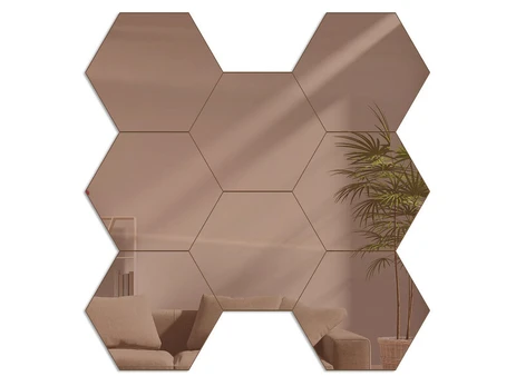 Dekoratyvinis veidrodis HexagonsBrownMirror