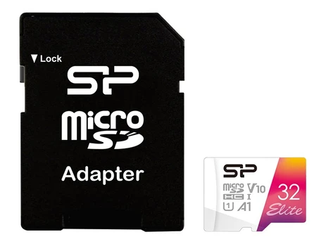 Silicon Power memory card microSDHC 32GB Elite + adapter | SP032GBSTHBV1V20SP