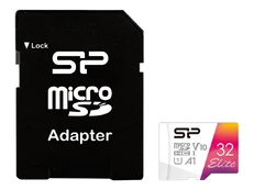 Silicon Power memory card microSDHC 32GB Elite + adapter | SP032GBSTHBV1V20SP kaina
