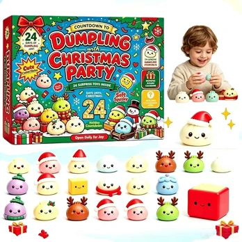 Kalėdinis advento kalendorius su 24 Dumpling Squishy vaikams