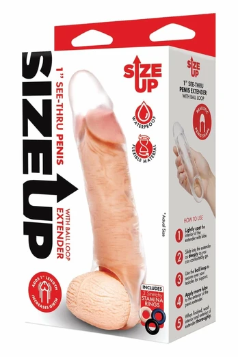 SIZE UP Clear View Extender with Ball Loop & 3 Stamina Rings 17.5cm