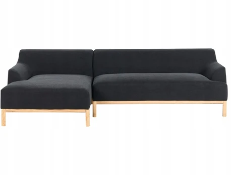 Beliani Trivietė kampinė sofa SOSJO, juoda, dešininė