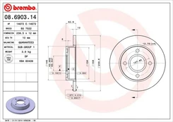 Stabdžių diskas BREMBO 08.6903.14 kaina