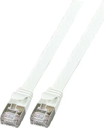 EFB RJ45 Flachpatchkabel U/FTP, Cat.6A, PVC, 5m, baltas