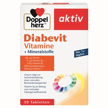 Diabetikams DIABEVIT DOPPELHERZ AKTIV, 30 tab.