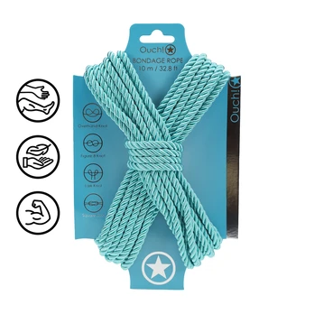 Ouch By Shots Polyester Bondage Rope - 32.8 ft / 10 m - Mėlyna