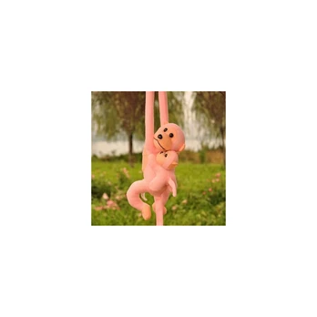 Lean Toys Plush Monkey with Baby Mascot, pink, 70 cm