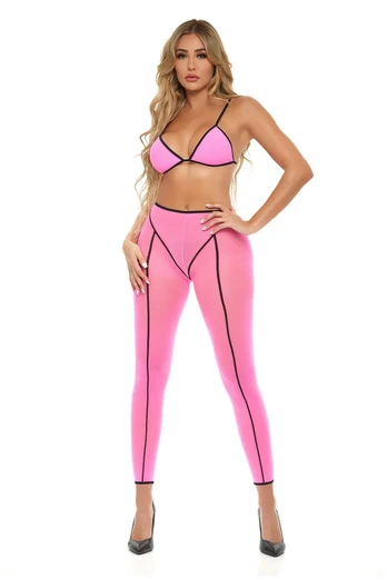 DOUBLE VISION Bra Set Pink 2-Piece Lingerie OS