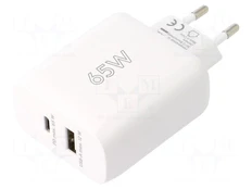 Power supply: switching | mains,plug-in | 5VDC, | 65W | 85.3% | white kaina