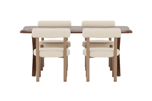 Fiona Dining Table 180x90 Walnut 3D + Tillo Chair 2-pack Woodlook/White _4