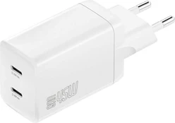 4smarts Ladegerät PDPlug Dual 45W GaN 2xC, baltas