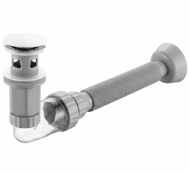 Praustuvo Sifonas Su „click-clack“ Vožtuvu Rea Flow Baltas