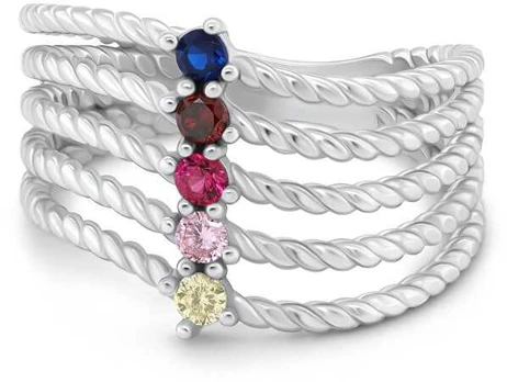 Brilio Silver Unique sidabrinis ring with colored zircons RI129W