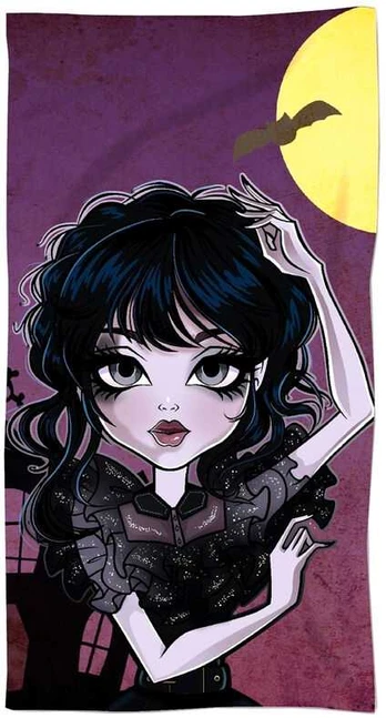 Gothic Girl cotton beach towel