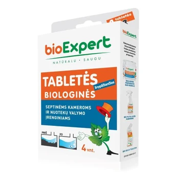Biologinės tabletės lauko tualetų priežiūrai 4 tabletės.