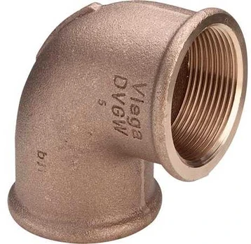 VIEGA Vinkel 1/2" rødgods 90 grader muffe/muffe