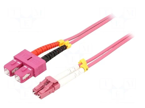 Fiber patch cord | OM4 | LC/UPC,SC/UPC | 10m | 50/125um | LSZH | grey