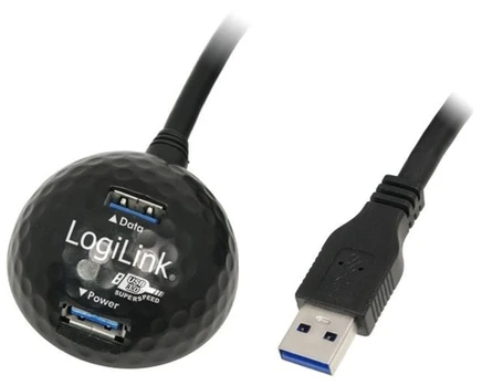 Adapteris Logilink USB 3.0 A male, USB 3.0 A female x 2, 1.5 m