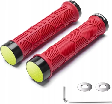 Rockbros Guminės dviračio rankenos, raudonos, 22.2mm