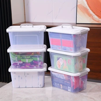 10 vnt. Plastikinės Dėžės su Dangčiais