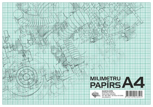 Milimetrinio popieriaus albumas, A4, 20 lapų