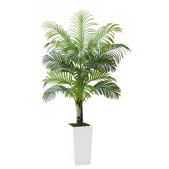 Dirbtinė Areca palmė 100x79x155 cm balta, vidaus lauko