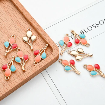 Emalio pakabukai, Red orange blue-10pcs