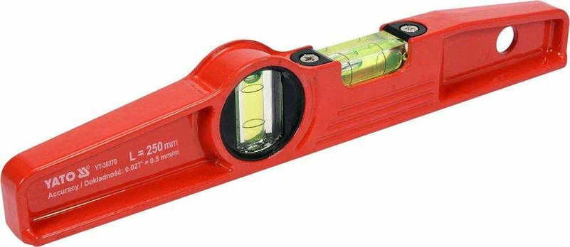 Yato trapecinis gulsčiukas 250 mm 2 buteliukai (YT-30370)