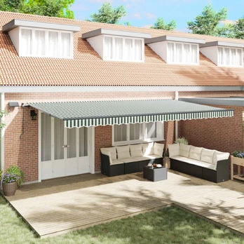 Ištraukiama markizė Žalia ir balta 600 ×300 cm audinys