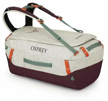 Turistinė kuprinė Osprey Transporter Duffel, balta sp./bordo sp., 40 l