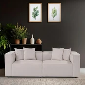 2-vietė sofa, Mora, Ecru, rėmas: BUKAS IR EGLĖS IR DIDŽŲ PLOKŠTA kaina