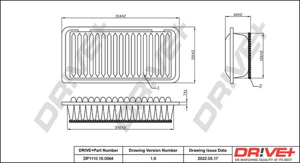 Oro filtras Dr!ve+ DP1110.10.0564
