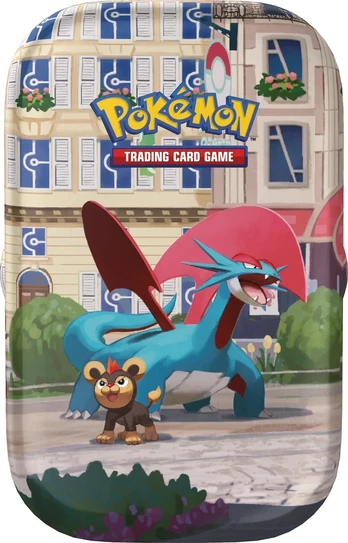 The Pokemon Pokemon TCG: Mega Evolution - Lumiose City Mini Tin - Salamence & Litleo