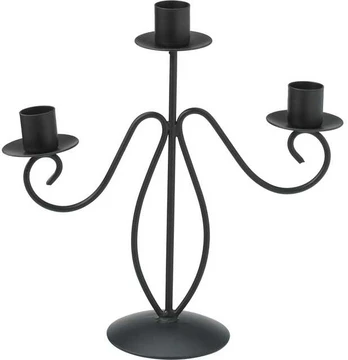 Trijų šakų žvakidė, metalinė, 22 cm