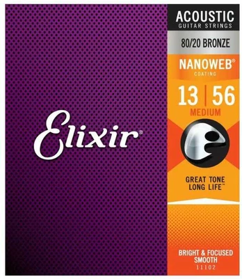Elixir Eliksyras 11102 Nanoweb Medium 80/20 Bronze 13-56