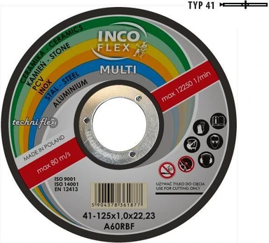 Inco Flex INCOFLEX UNIVERSALUS SHIELD METAL / PVC / BETONAS 125 x 1,6 mm MULTI